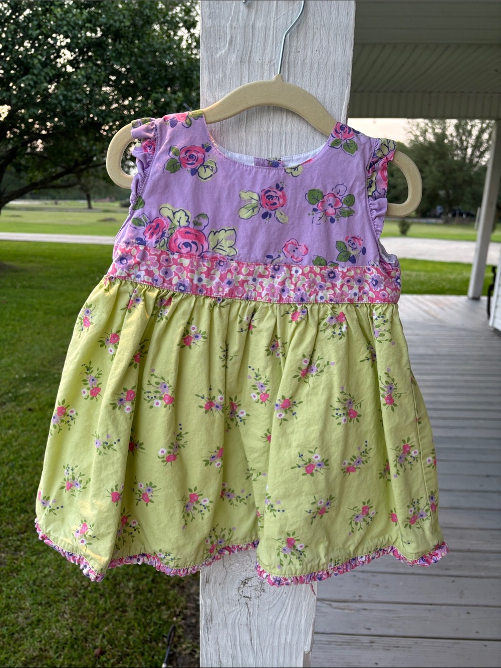 Hanna Andersson Purple and Light Green Floral Sundress